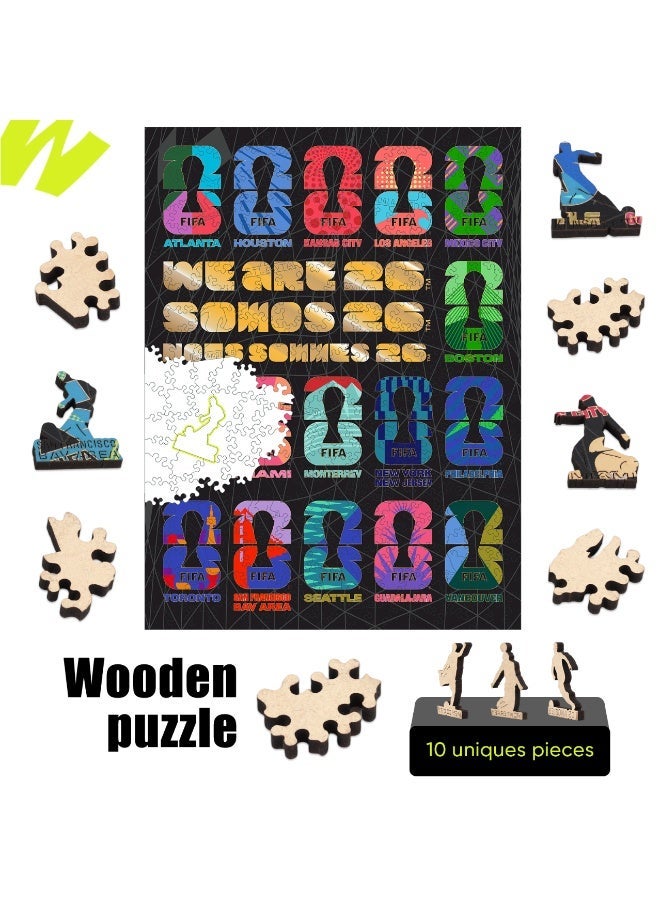 FIFA World Cup Official FIFA World Cup 2026 Wooden Puzzle – Global CAN/MEX/USA | Licensed Adults Puzzle 14+ - Image 2